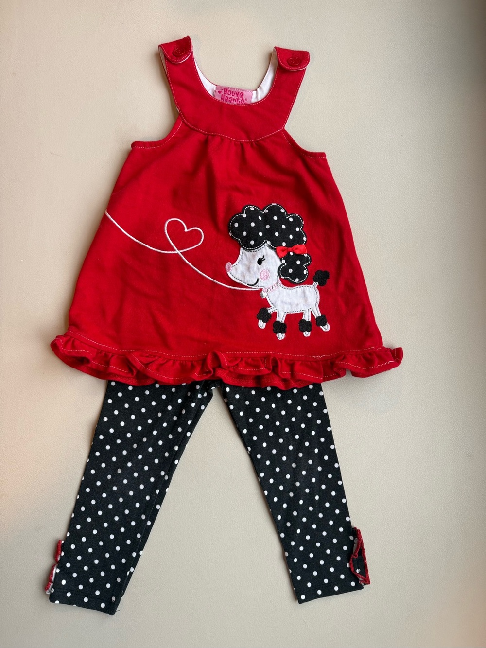 🎀 Adorable Girls’ Minnie-Inspired Outfit – Red & Black Polka Dot